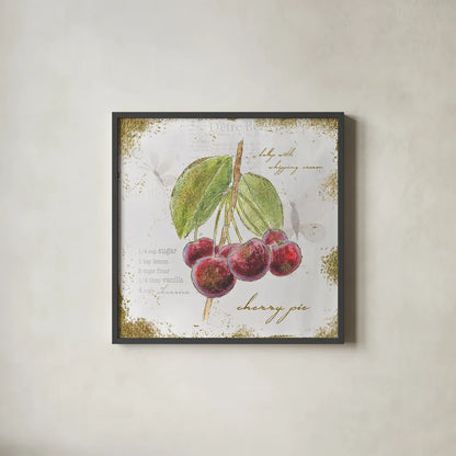Garden Treasures IV by Emily Adams. Shown in a sleek black glass frame for a contemporary gallery look. Available as an archival giclee rolled canvas, fine art paper, or poster print. SKU 25987a.