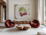 Garden Treasures IV by Emily Adams. Shown as extra-large giant wall art in a modern living room. Available as an archival giclee rolled canvas, fine art paper, or poster print. SKU 25987a.