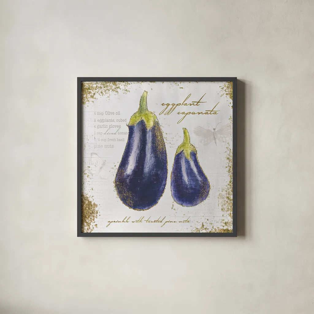 Garden Treasures IX by Emily Adams. Shown in a sleek black glass frame for a contemporary gallery look. Available as an archival giclee rolled canvas, fine art paper, or poster print. SKU 25992a.