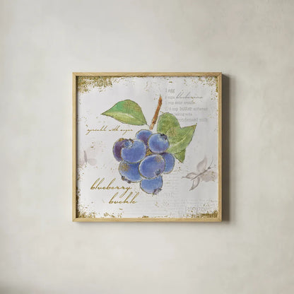 Garden Treasures V by Emily Adams. Shown in a natural wood glass frame for a timeless modern aesthetic. Available as an archival giclee rolled canvas, fine art paper, or poster print. SKU 25988a.