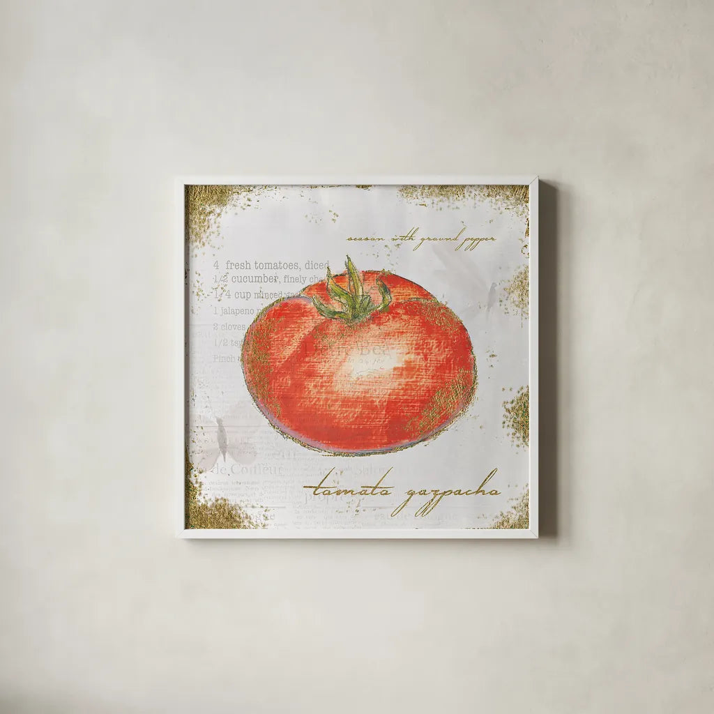 Garden Treasures VII by Emily Adams. Shown in a crisp white glass frame for a clean and minimalist style. Available as an archival giclee rolled canvas, fine art paper, or poster print. SKU 25990a.