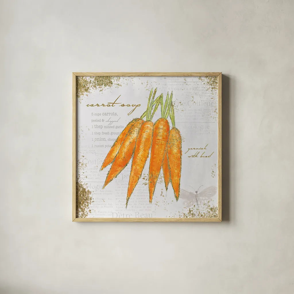 Garden Treasures VIII by Emily Adams. Shown in a natural wood glass frame for a timeless modern aesthetic. Available as an archival giclee rolled canvas, fine art paper, or poster print. SKU 25991a.