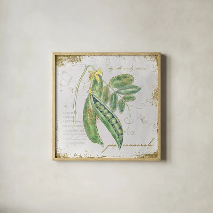 Garden Treasures X by Emily Adams. Shown in a natural wood glass frame for a timeless modern aesthetic. Available as an archival giclee rolled canvas, fine art paper, or poster print. SKU 25993a.