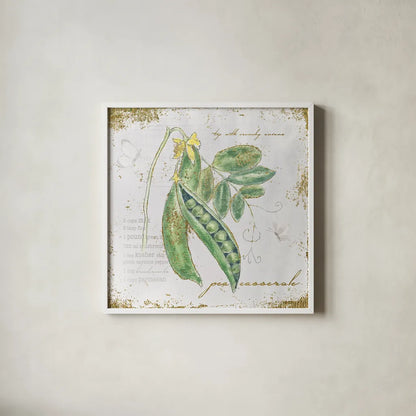 Garden Treasures X by Emily Adams. Shown in a crisp white glass frame for a clean and minimalist style. Available as an archival giclee rolled canvas, fine art paper, or poster print. SKU 25993a.