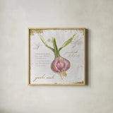 Garden Treasures XI by Emily Adams. Shown in a natural wood glass frame for a timeless modern aesthetic. Available as an archival giclee rolled canvas, fine art paper, or poster print. SKU 25994a.
