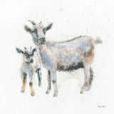 Goat and Kid by Emily Adams. SKU 23729a. Archival Giclee Fine art print for wall decor.