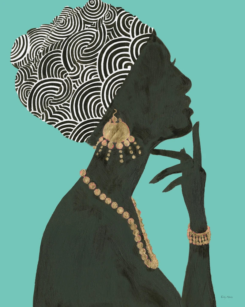Graceful Majesty I Turquoise Crop by Emily Adams