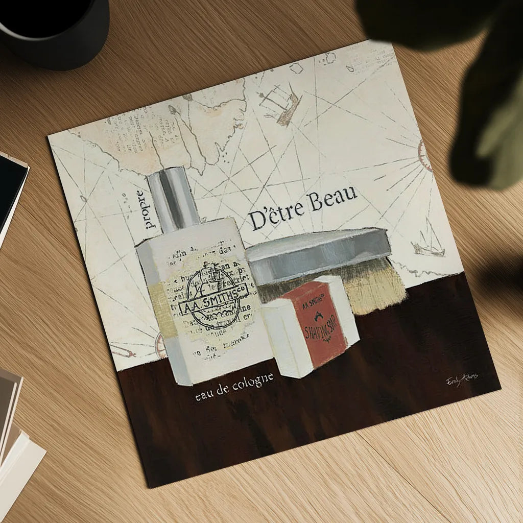 Grooming I by Emily Adams. Shown as a detailed flat fine art print, highlighting archival giclee quality. Available as an archival giclee rolled canvas, fine art paper, or poster print. SKU 16851a.