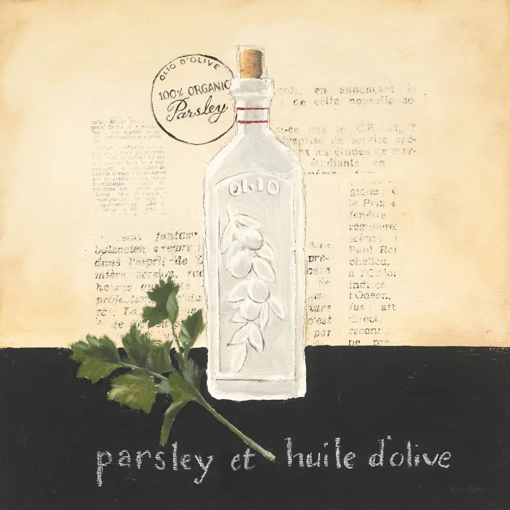 Huile d Olive I by Emily Adams. SKU 11370a. Archival Giclee Fine art print for wall decor.