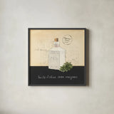 Huile d Olive II by Emily Adams. Shown in a sleek black glass frame for a contemporary gallery look. Available as an archival giclee rolled canvas, fine art paper, or poster print. SKU 11371a.