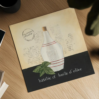 Huile d Olive III by Emily Adams. Shown as a detailed flat fine art print, highlighting archival giclee quality. Available as an archival giclee rolled canvas, fine art paper, or poster print. SKU 11372a.