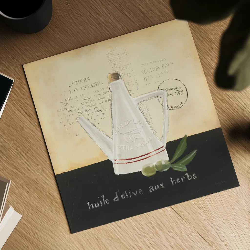 Huile d Olive IV by Emily Adams. Shown as a detailed flat fine art print, highlighting archival giclee quality. Available as an archival giclee rolled canvas, fine art paper, or poster print. SKU 11373a.