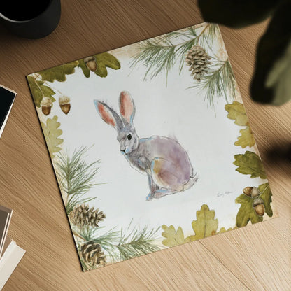 Into the Woods I on White Border by Emily Adams. Shown as a detailed flat fine art print, highlighting archival giclee quality. Available as an archival giclee rolled canvas, fine art paper, or poster print. SKU 22864a.