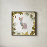 Into the Woods I on White Border by Emily Adams. Shown in a sleek black glass frame for a contemporary gallery look. Available as an archival giclee rolled canvas, fine art paper, or poster print. SKU 22864a.