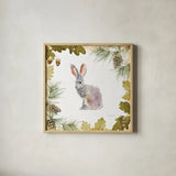 Into the Woods I on White Border by Emily Adams. Shown in a natural wood glass frame for a timeless modern aesthetic. Available as an archival giclee rolled canvas, fine art paper, or poster print. SKU 22864a.