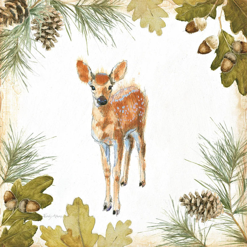 Into the Woods III on White Border by Emily Adams. SKU 22866a. Archival Giclee Fine art print for wall decor.