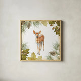 Into the Woods III on White Border by Emily Adams. Shown in a natural wood glass frame for a timeless modern aesthetic. Available as an archival giclee rolled canvas, fine art paper, or poster print. SKU 22866a.