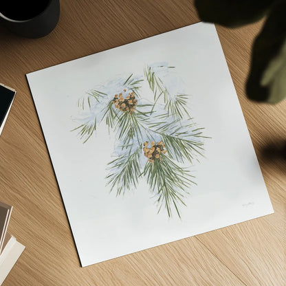 Into the Woods Pinecone III by Emily Adams. Shown as a detailed flat fine art print, highlighting archival giclee quality. Available as an archival giclee rolled canvas, fine art paper, or poster print. SKU 30990a.