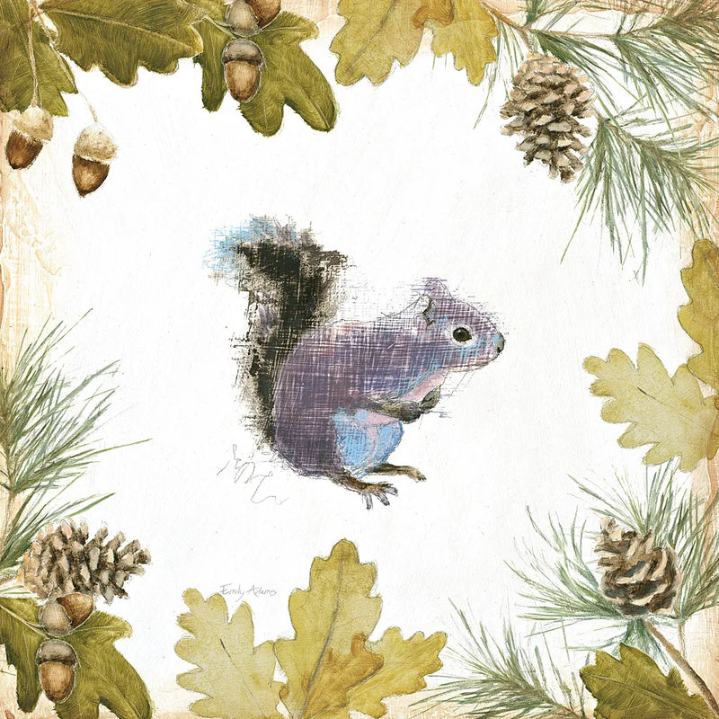Into the Woods V on White Border by Emily Adams. SKU 22868a. Archival Giclee Fine art print for wall decor.