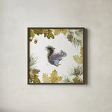 Into the Woods V on White Border by Emily Adams. Shown in a sleek black glass frame for a contemporary gallery look. Available as an archival giclee rolled canvas, fine art paper, or poster print. SKU 22868a.