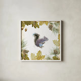 Into the Woods V on White Border by Emily Adams. Shown in a crisp white glass frame for a clean and minimalist style. Available as an archival giclee rolled canvas, fine art paper, or poster print. SKU 22868a.