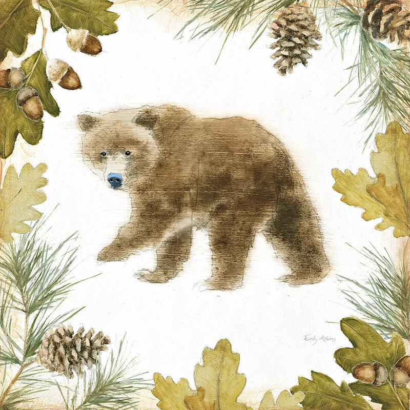 Into the Woods VI on White Border by Emily Adams. SKU 22869a. Archival Giclee Fine art print for wall decor.