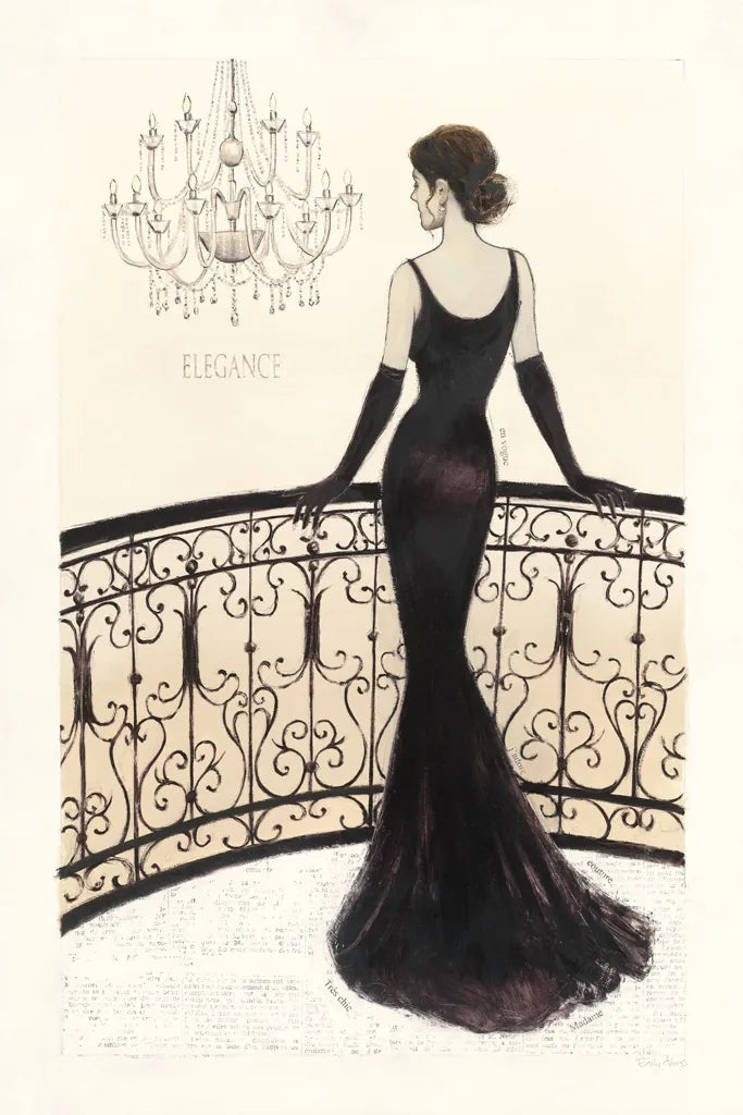 La Belle Noir Original by Emily Adams. SKU 35234h. Archival Giclee Fine art print for wall decor.