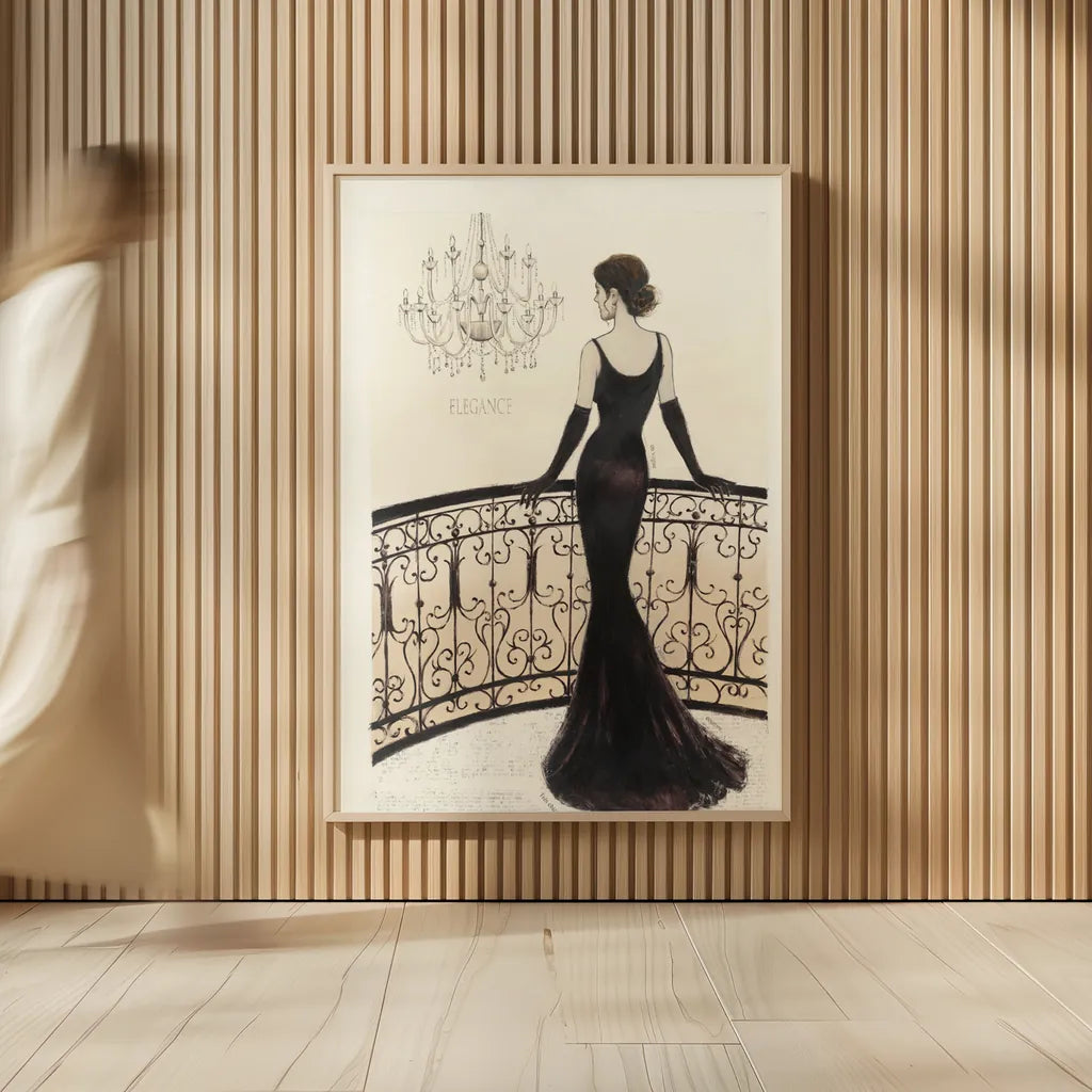 La Belle Noir Original by Emily Adams. shown as over sized large wall art. Available as an archival giclee rolled canvas, fine art paper, or poster print. SKU 35234h.