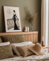 La Belle Noir Original by Emily Adams. shown as a paper print in a natural frame. Available as a archival giclee rolled canvas, fine art paper, or poster print. SKU 35234h.