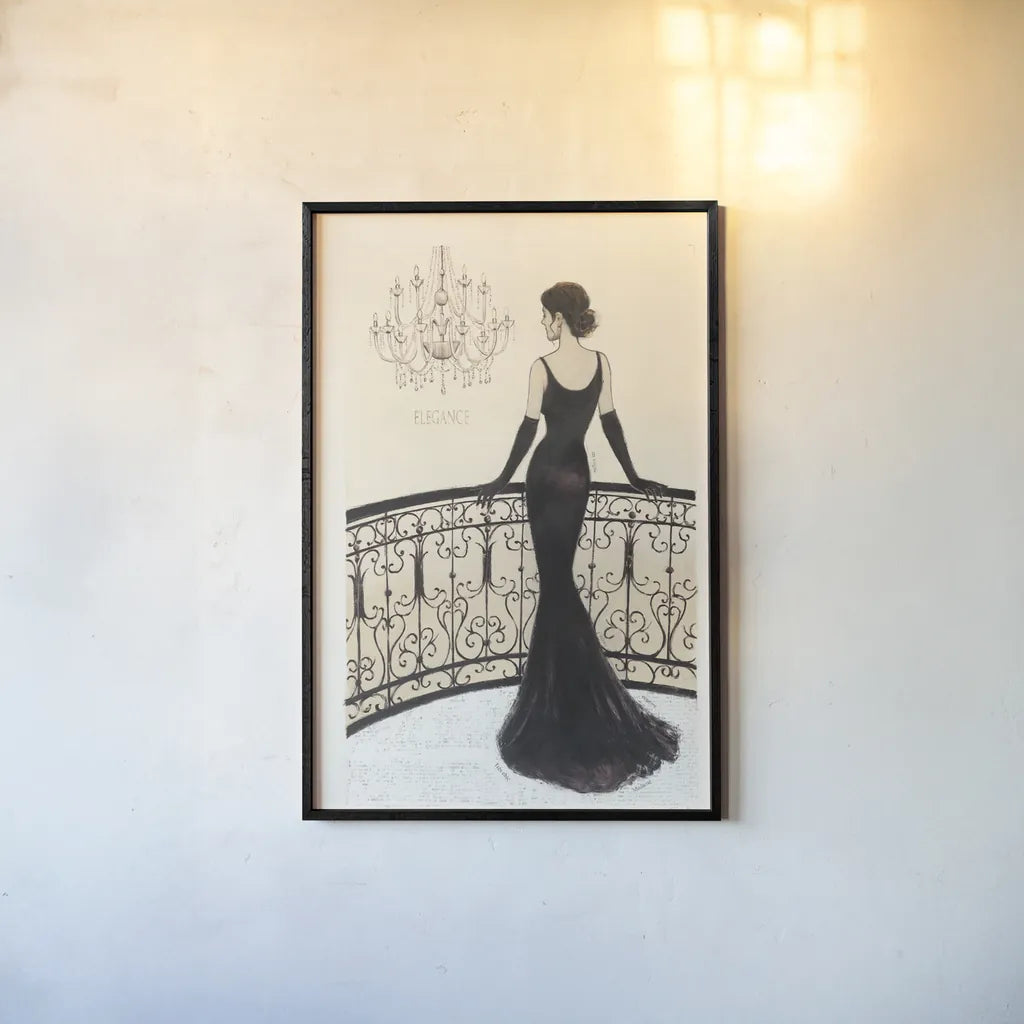 La Belle Noir Original by Emily Adams. shown as a paper print in a black flame. Available as a archival giclee rolled canvas, fine art paper, or poster print. SKU 35234h.