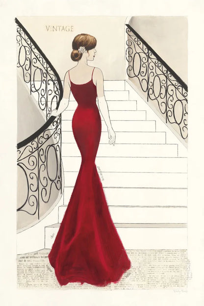 La Belle Rouge Original by Emily Adams. SKU 35233h. Archival Giclee Fine art print for wall decor.