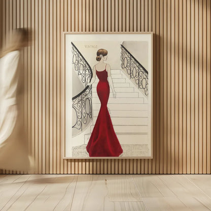 La Belle Rouge Original by Emily Adams. shown as over sized large wall art. Available as an archival giclee rolled canvas, fine art paper, or poster print. SKU 35233h.