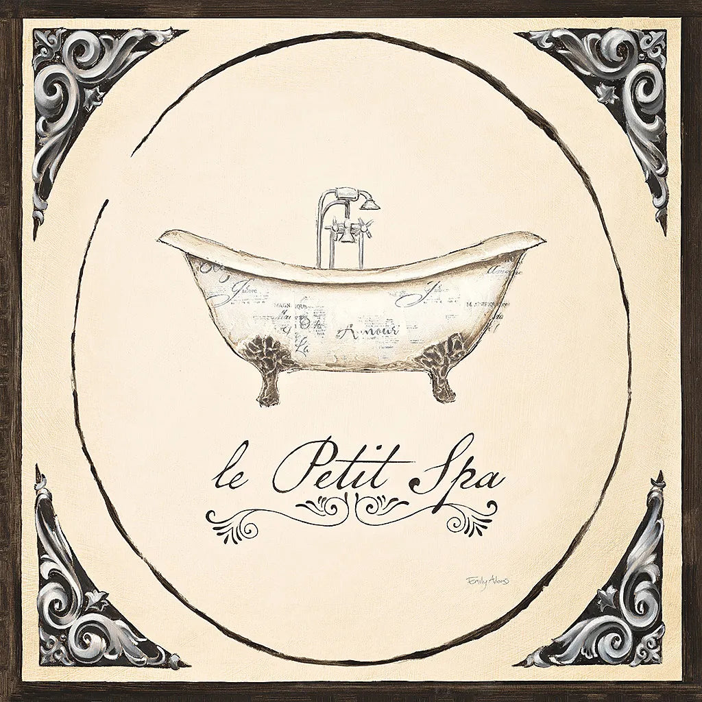 Le Petit Spa I Square by Emily Adams. SKU 12593a. Archival Giclee Fine art print for wall decor.