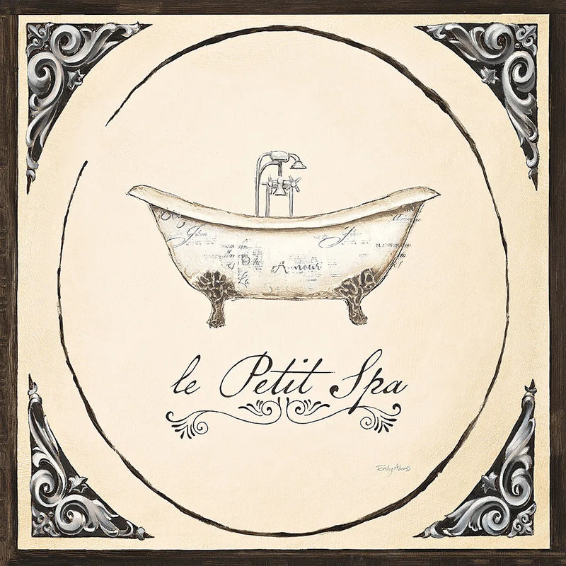 Le Petit Spa I Square by Emily Adams. SKU 12593a. Archival Giclee Fine art print for wall decor.