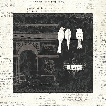 Love Paris II with Border by Emily Adams. SKU 13192a. Archival Giclee Fine art print for wall decor.