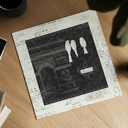 Love Paris II with Border by Emily Adams. Shown as a detailed flat fine art print, highlighting archival giclee quality. Available as an archival giclee rolled canvas, fine art paper, or poster print. SKU 13192a.