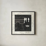 Love Paris II with Border by Emily Adams. Shown in a sleek black glass frame for a contemporary gallery look. Available as an archival giclee rolled canvas, fine art paper, or poster print. SKU 13192a.