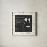 Love Paris II with Border by Emily Adams. Shown in a crisp white glass frame for a clean and minimalist style. Available as an archival giclee rolled canvas, fine art paper, or poster print. SKU 13192a.