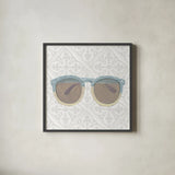 Must Have Fashion I Gray White by Emily Adams. Shown in a sleek black glass frame for a contemporary gallery look. Available as an archival giclee rolled canvas, fine art paper, or poster print. SKU 43085a.