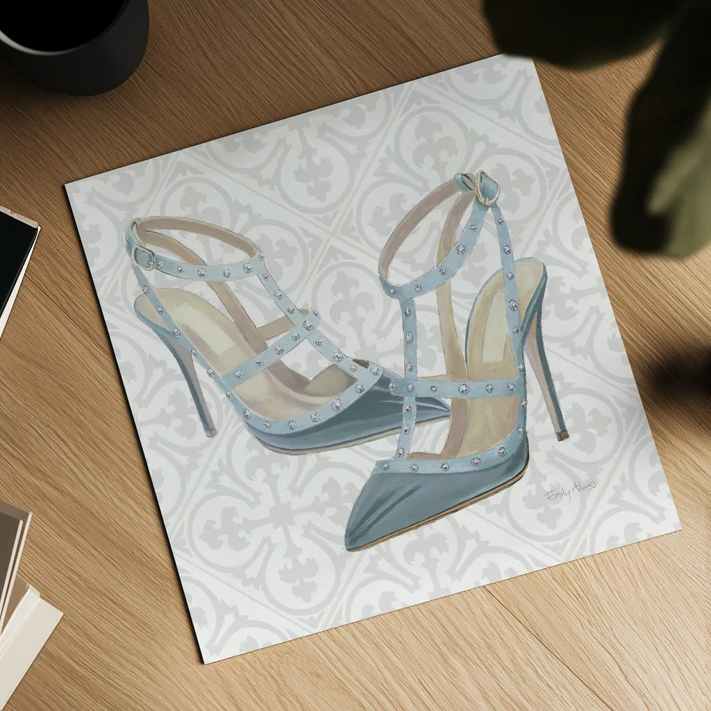 Must Have Fashion II Gray White by Emily Adams. Shown as a detailed flat fine art print, highlighting archival giclee quality. Available as an archival giclee rolled canvas, fine art paper, or poster print. SKU 43086a.