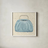 Must Have Fashion III by Emily Adams. Shown in a crisp white glass frame for a clean and minimalist style. Available as an archival giclee rolled canvas, fine art paper, or poster print. SKU 42864a.