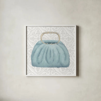 Must Have Fashion III Gray White by Emily Adams. Shown in a crisp white glass frame for a clean and minimalist style. Available as an archival giclee rolled canvas, fine art paper, or poster print. SKU 43087a.