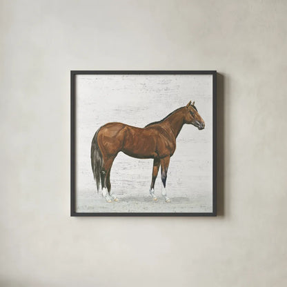 Natural Charm I Sq on Wood by Emily Adams. Shown in a sleek black glass frame for a contemporary gallery look. Available as an archival giclee rolled canvas, fine art paper, or poster print. SKU 31280a.