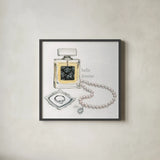Parfum I v2 by Emily Adams. Shown in a sleek black glass frame for a contemporary gallery look. Available as an archival giclee rolled canvas, fine art paper, or poster print. SKU 35245a.