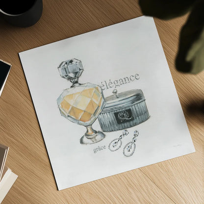 Parfum II v2 by Emily Adams. Shown as a detailed flat fine art print, highlighting archival giclee quality. Available as an archival giclee rolled canvas, fine art paper, or poster print. SKU 35246a.