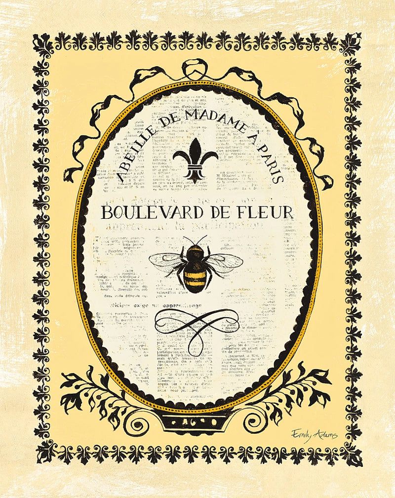 Paris Bees II Yellow by Emily Adams