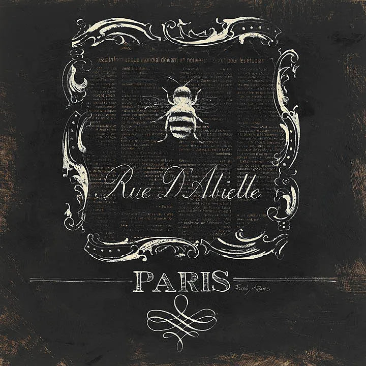 Paris Bees IV by Emily Adams. SKU 34803a. Archival Giclee Fine art print for wall decor.