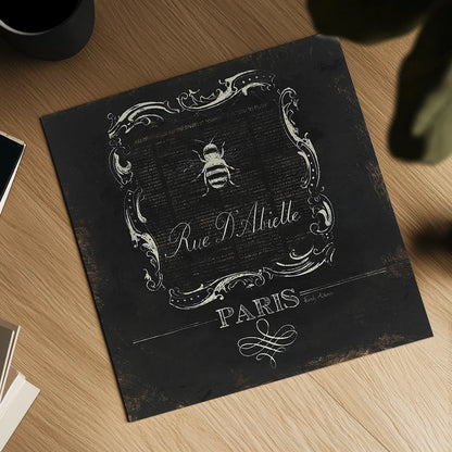 Paris Bees IV by Emily Adams. Shown as a detailed flat fine art print, highlighting archival giclee quality. Available as an archival giclee rolled canvas, fine art paper, or poster print. SKU 34803a.