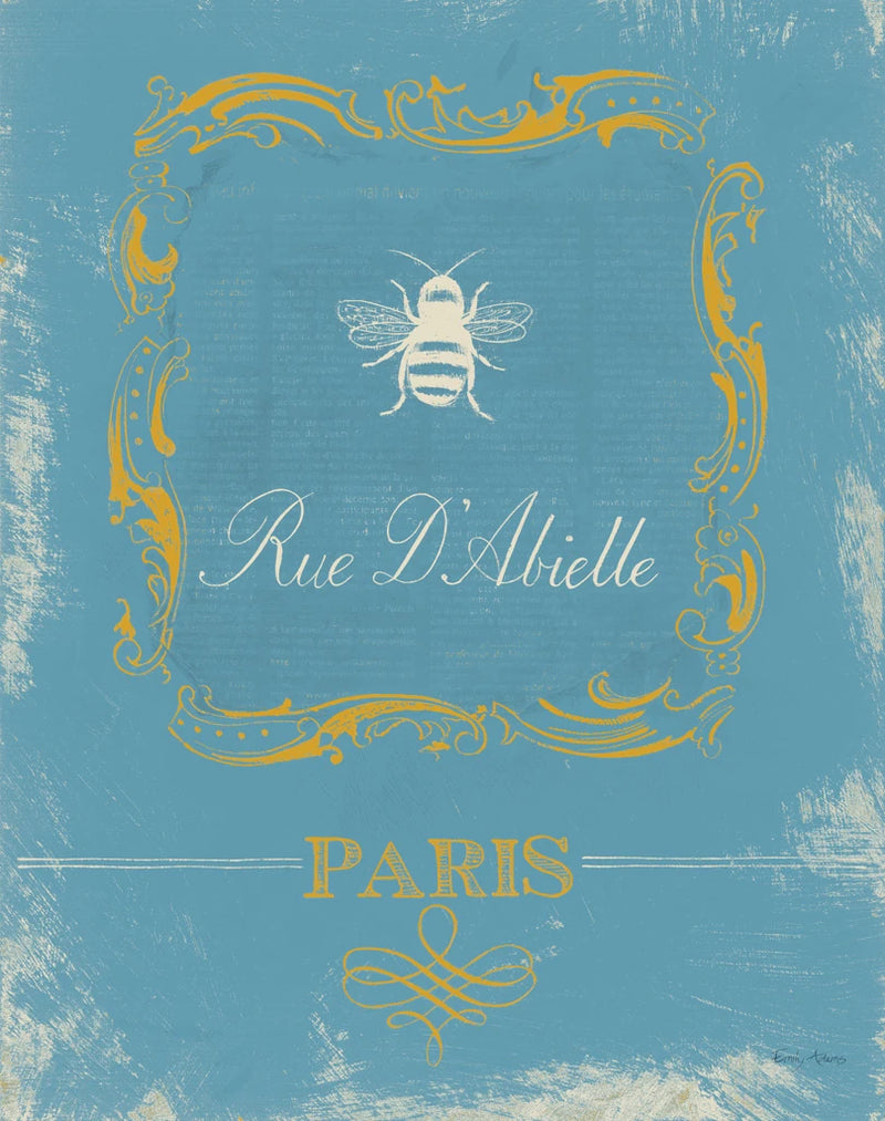 Paris Bees IV Blue by Emily Adams