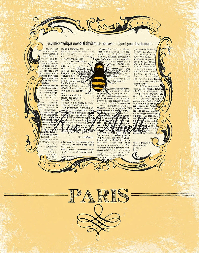 Paris Bees IV Yellow by Emily Adams